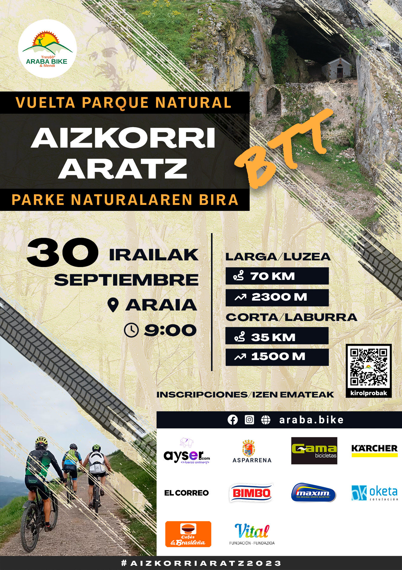 Cartel Vuelta en BTT al Parque Natural Aizkorri-Aratz