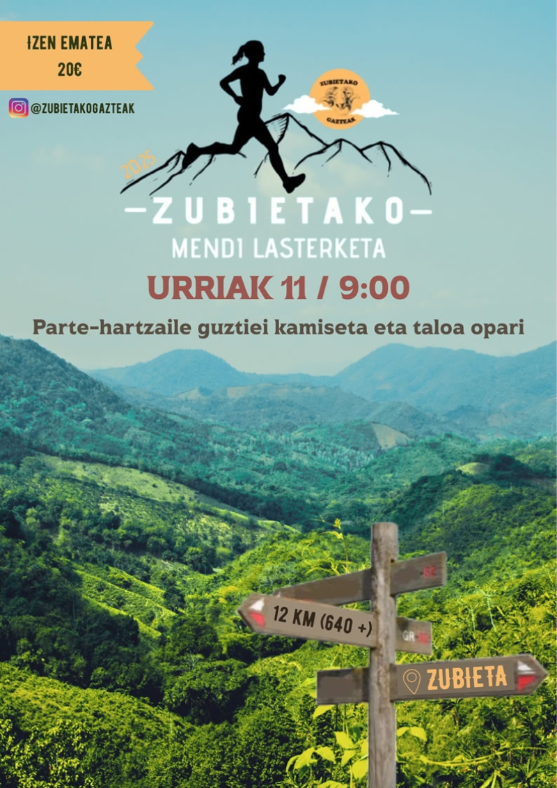 ZUBIETAKO MENDI LASTERKETA - Inscríbete