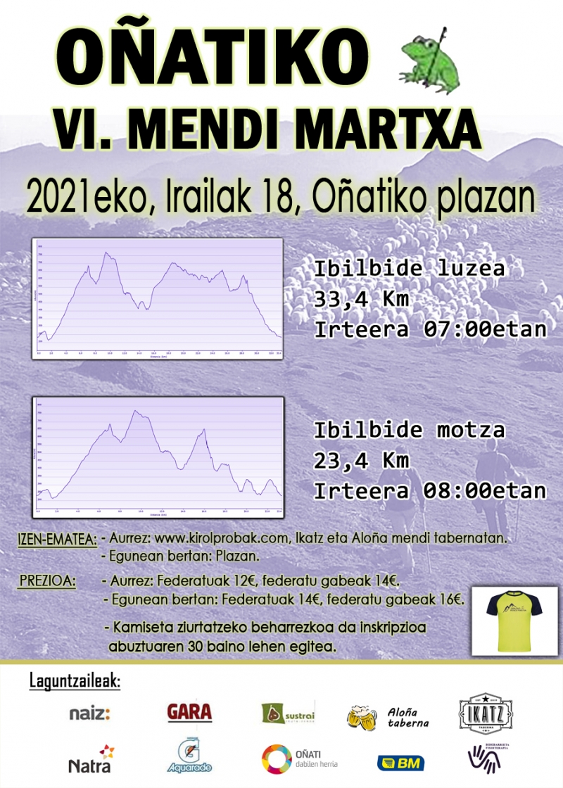 VI.OÑATIKO MENDI MARTXA - Inscríbete