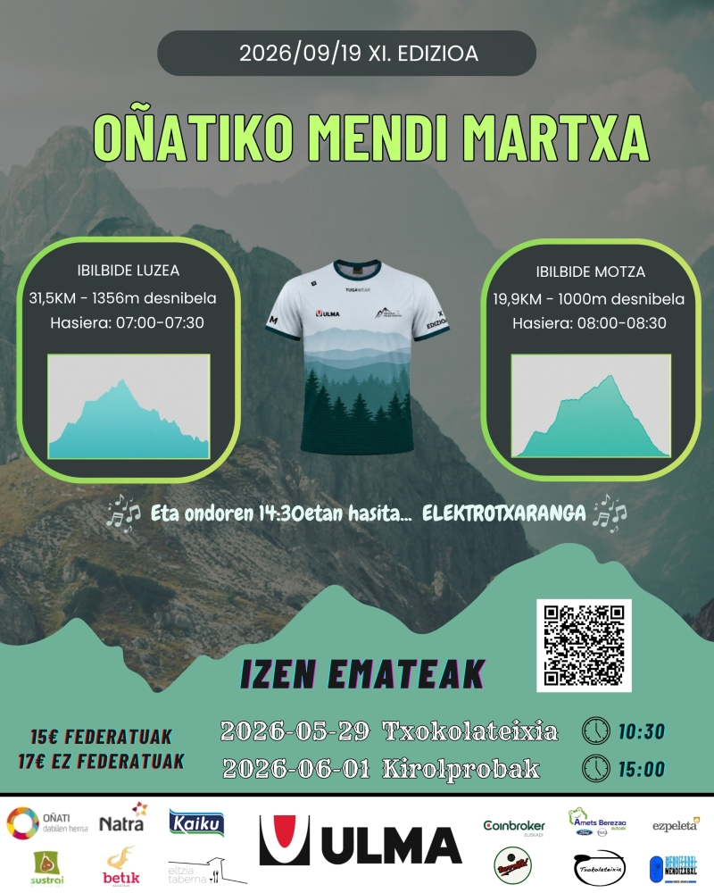 XI.OÑATIKO MENDI MARTXA  - Inskriba zaitez
