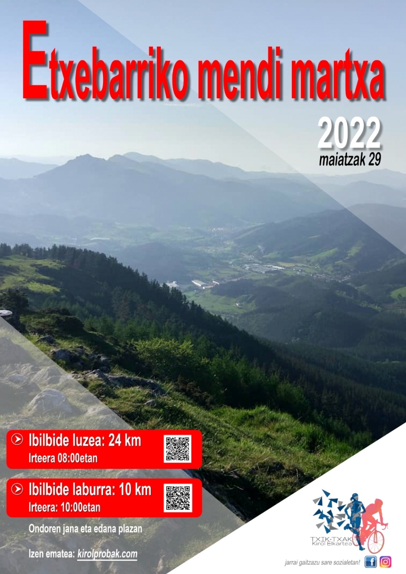 ETXEBARRIKO MENDI MARTXA 2022 - Inscríbete