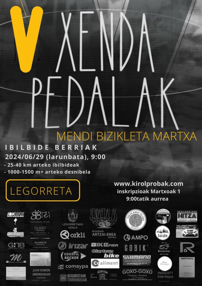 V. XENDAPEDALAK MENDI BIZIKLETA MARTXA - Inskriba zaitez