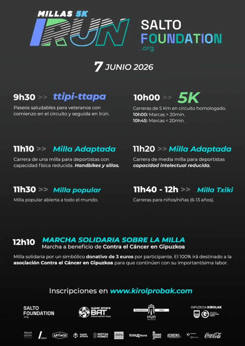 MILLAS DE IRUN 5K SALTO FOUNDATION 2026 - Inscríbete