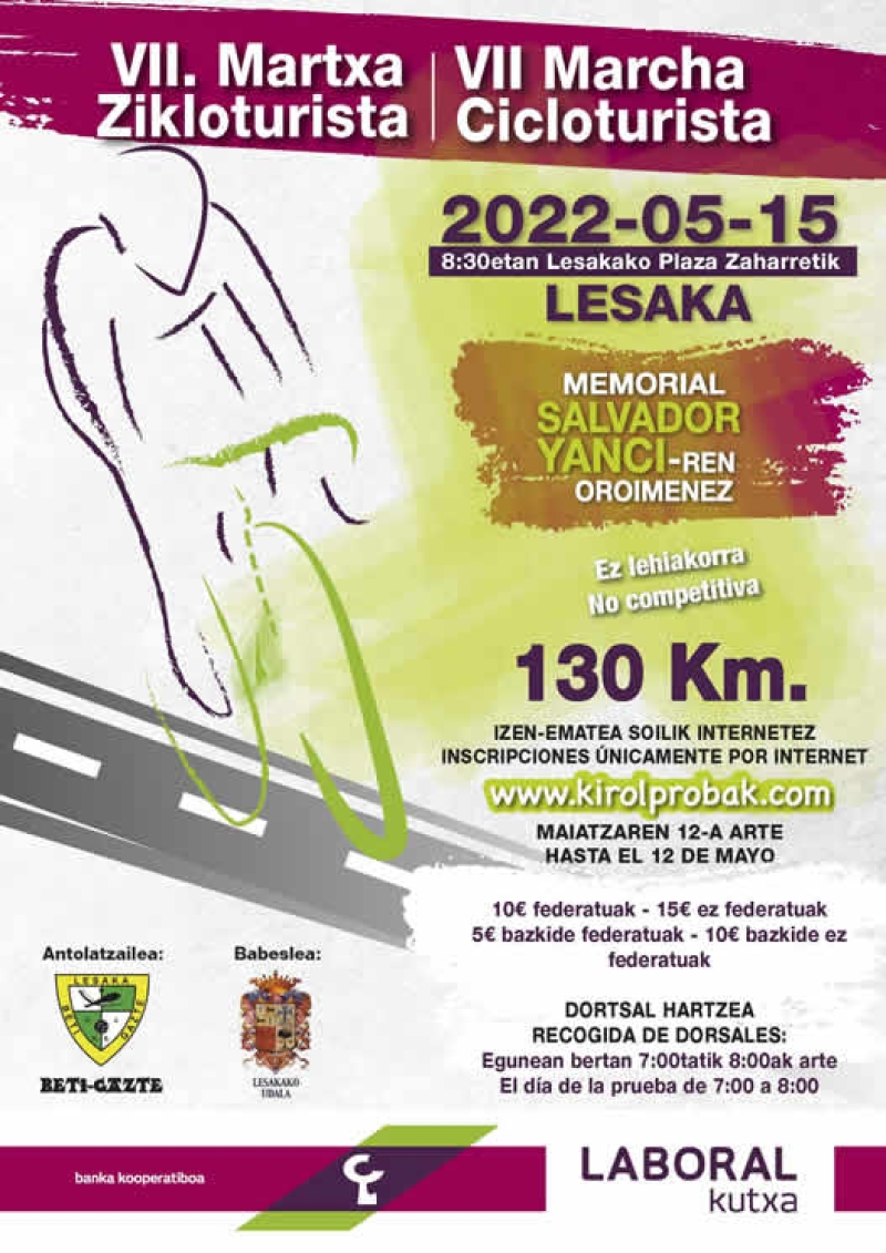 VII MARCHA CICLOTURISTA MEMORIAL SALVADOR YANC - Inskriba zaitez