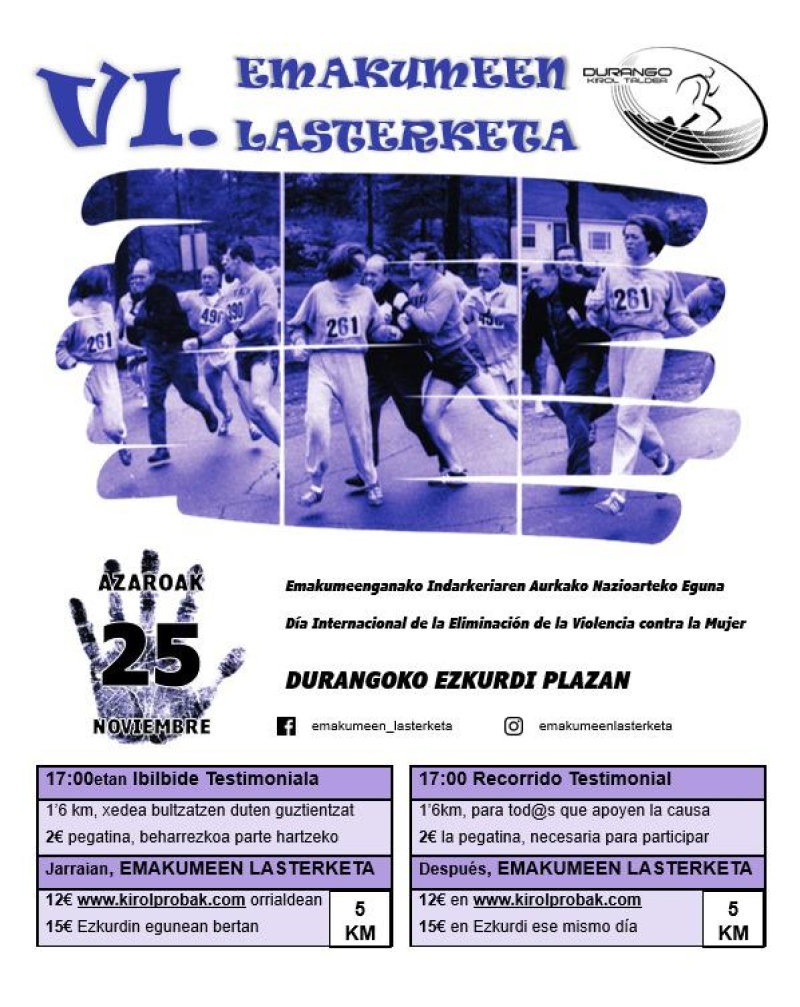 VI. EMAKUMEEN LASTERKETA - Inskriba zaitez