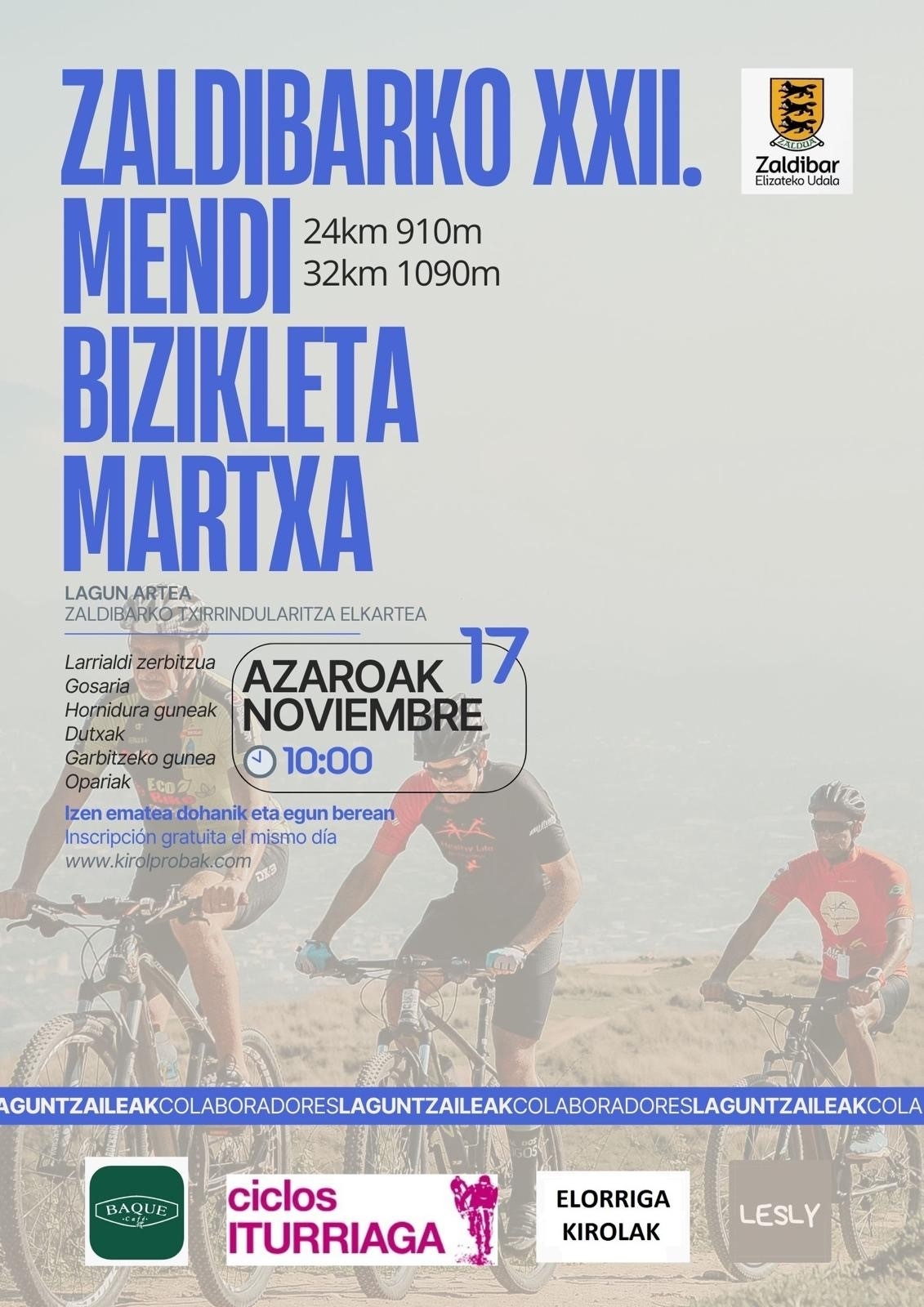 ZALDIBARKO XXII. MENDI BIZIKLETA MARTXA - Inscríbete