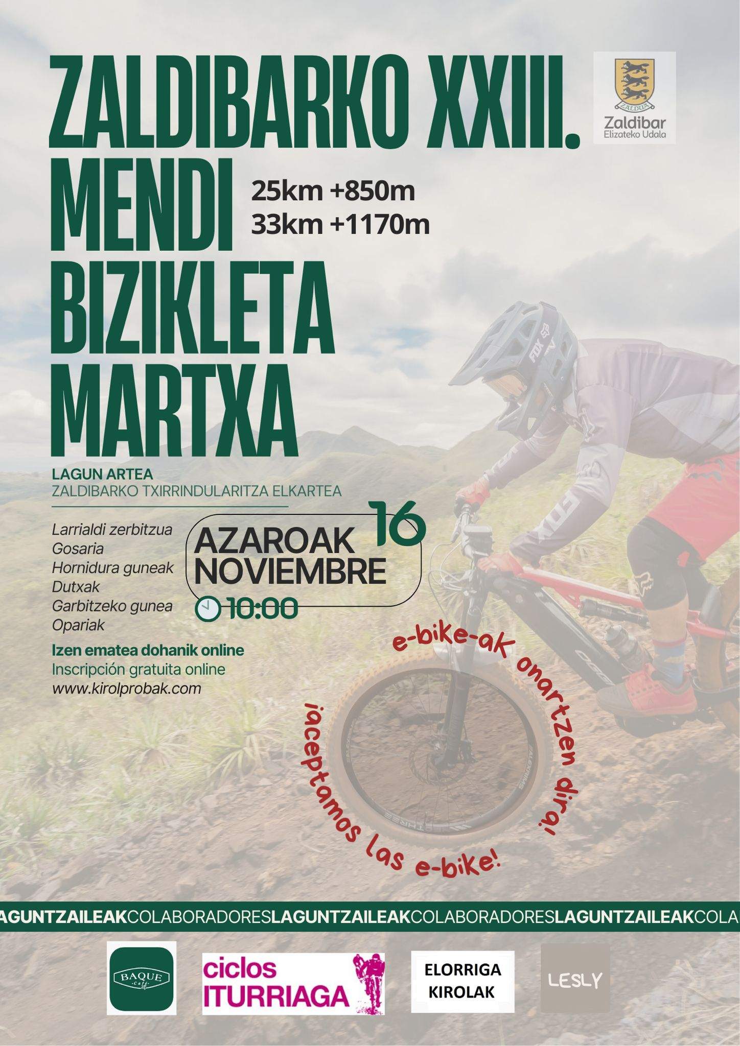 ZALDIBARKO XXIII. MENDI BIZIKLETA MARTXA - Inscríbete