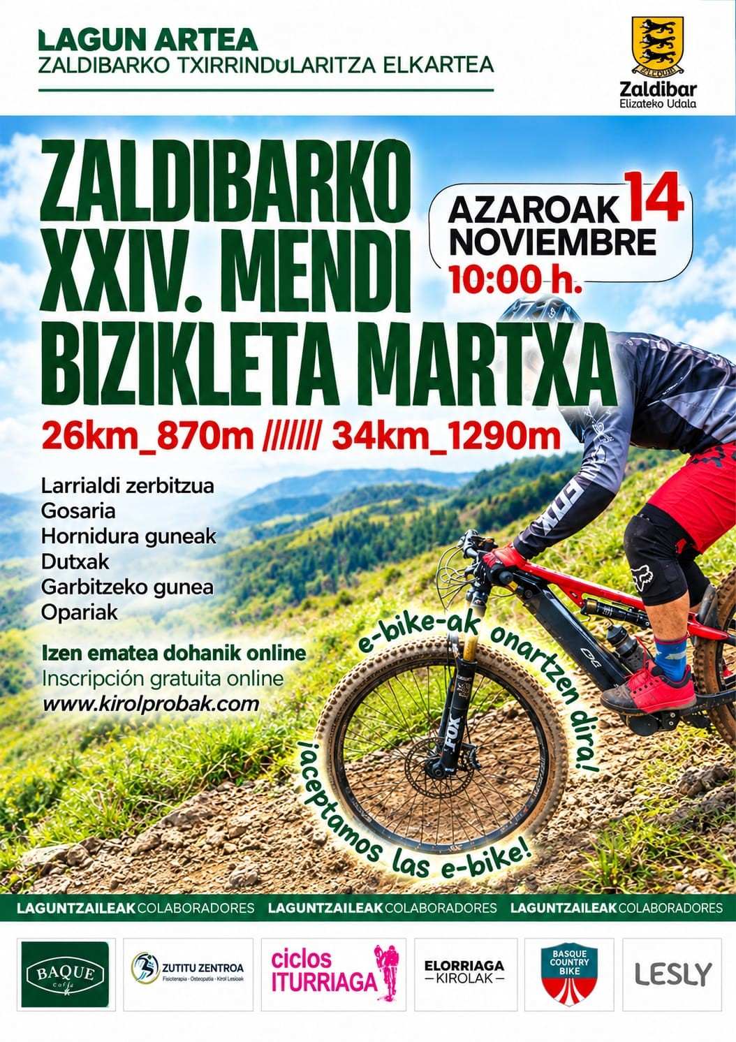 ZALDIBARKO XXIV. MENDI BIZIKLETA MARTXA - Inskriba zaitez