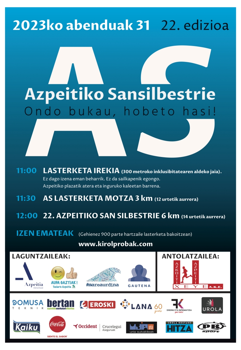 22. AZPEITIKO SANSILBESTRIE - Inskriba zaitez