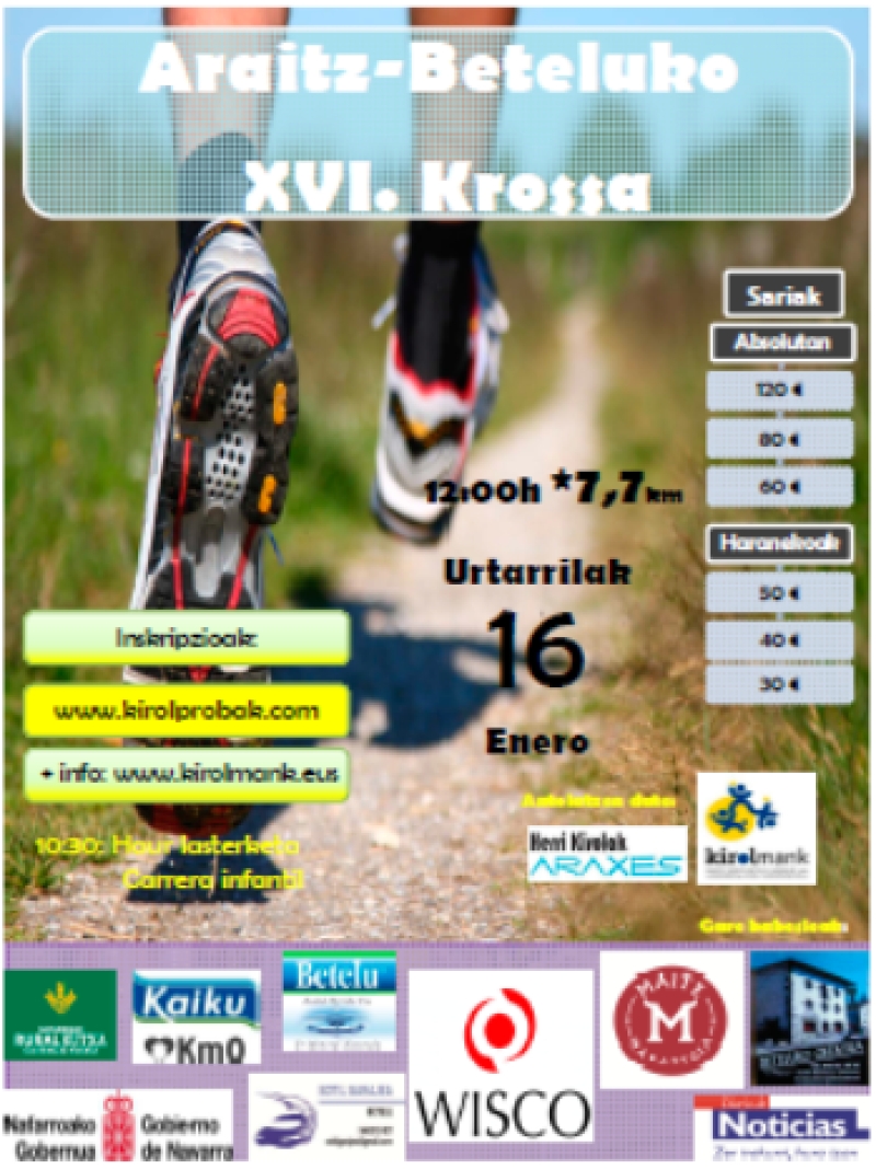 XVI. ARAITZ-BETELUKO HERRIARTEKO KROSSA - Inscríbete