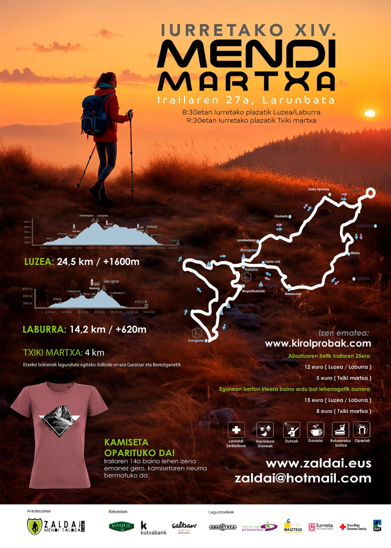 IURRETAKO XIV. MENDI MARTXA - Inskriba zaitez