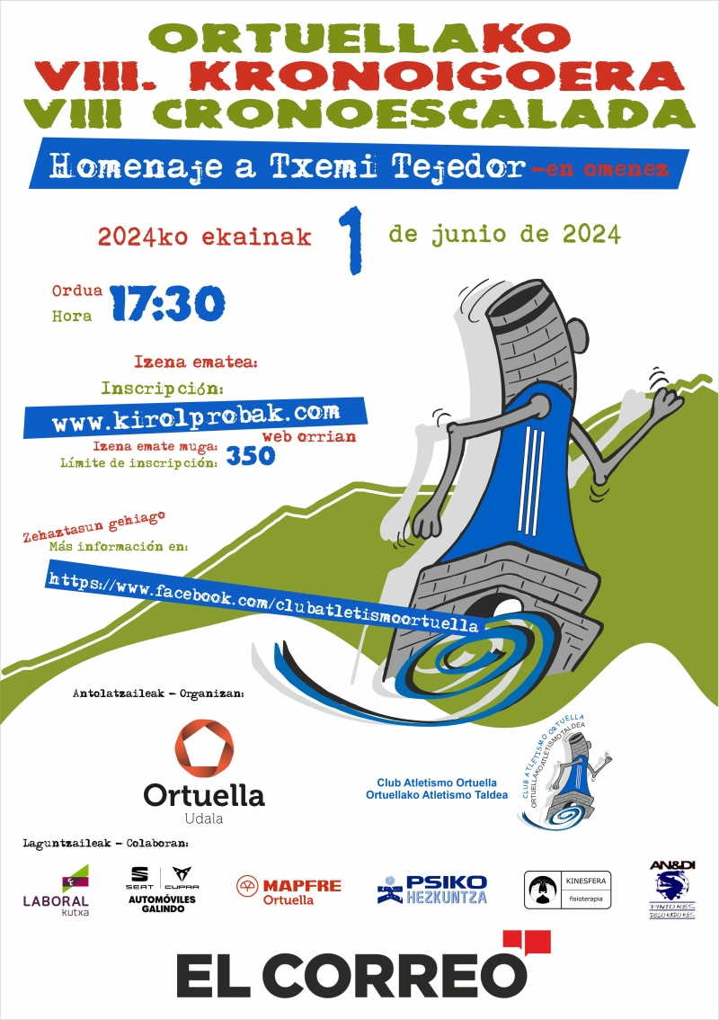 VIII CRONOESCALADA POPULAR DE ORTUELLA-MEMORIAL TXEMI TEJEDOR - Inscríbete