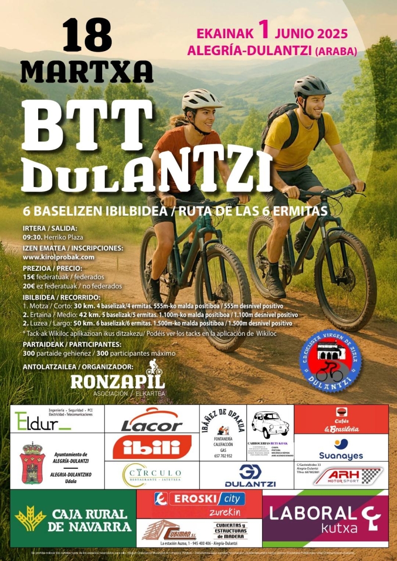 XVIII MARTXA BTT DULANTZI - Inscríbete