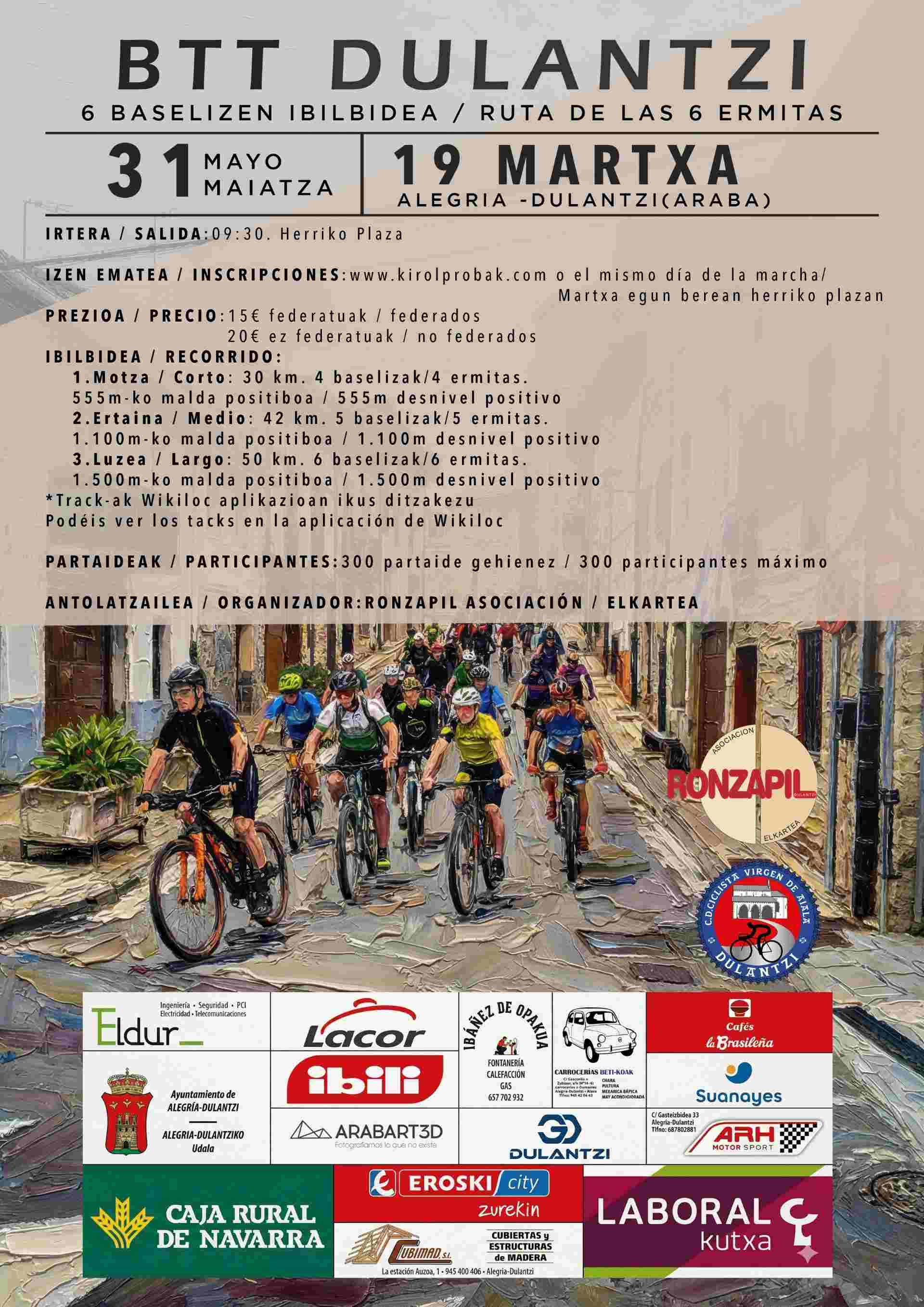XIX MARTXA BTT DULANTZI - RUTA DE LAS 6 ERMITAS - Inscríbete