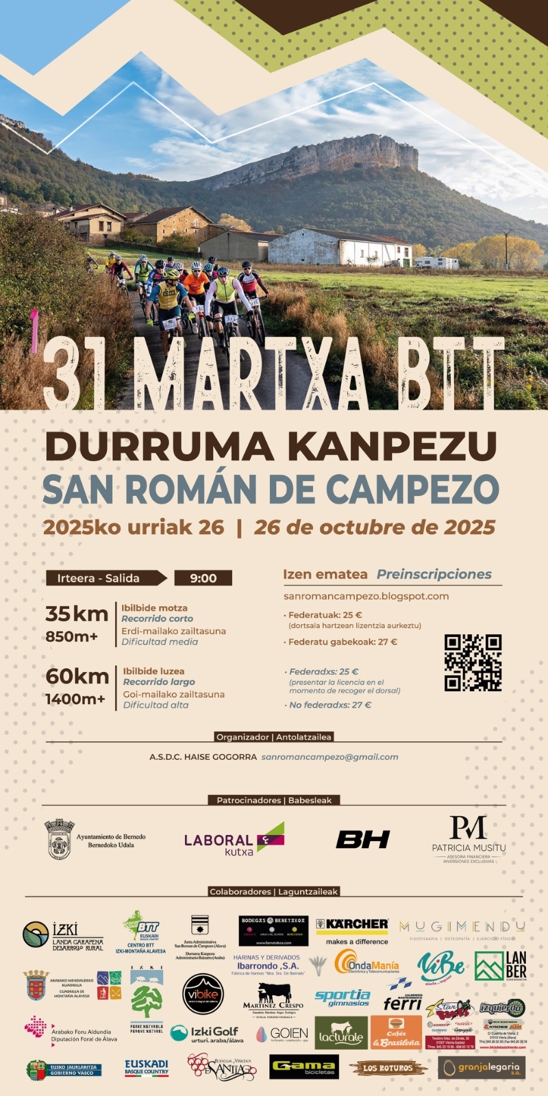 XXXI. MARCHA BTT SAN ROMÁN DE CAMPEZO A TRAVÉS DEL PARQUE DE IZKI - Inscríbete