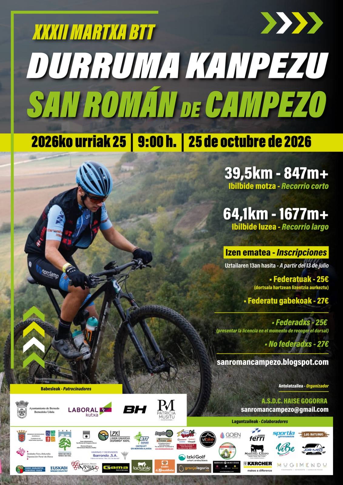 XXXII. MARCHA BTT SAN ROMÁN DE CAMPEZO A TRAVÉS DEL PARQUE NATURAL DE IZKI - Inscríbete