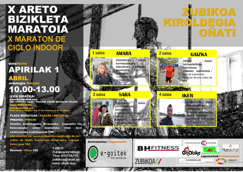 X  INDOOR TXIRRINDULARITZA MARATOIA -X MARATÓN DE CICLO INDOOR - Inskriba zaitez