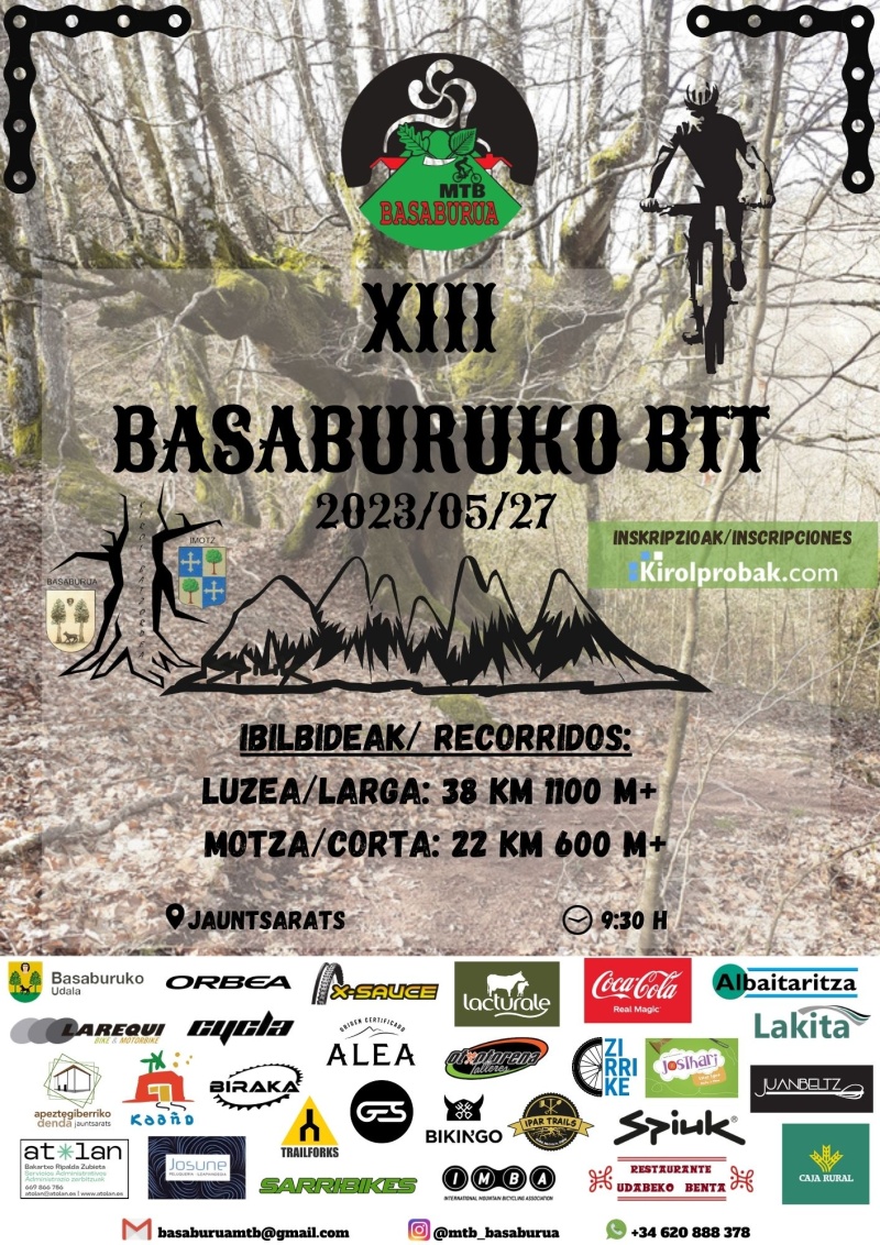 XIII. BASABURUKO BTT - Inscrivez-vous