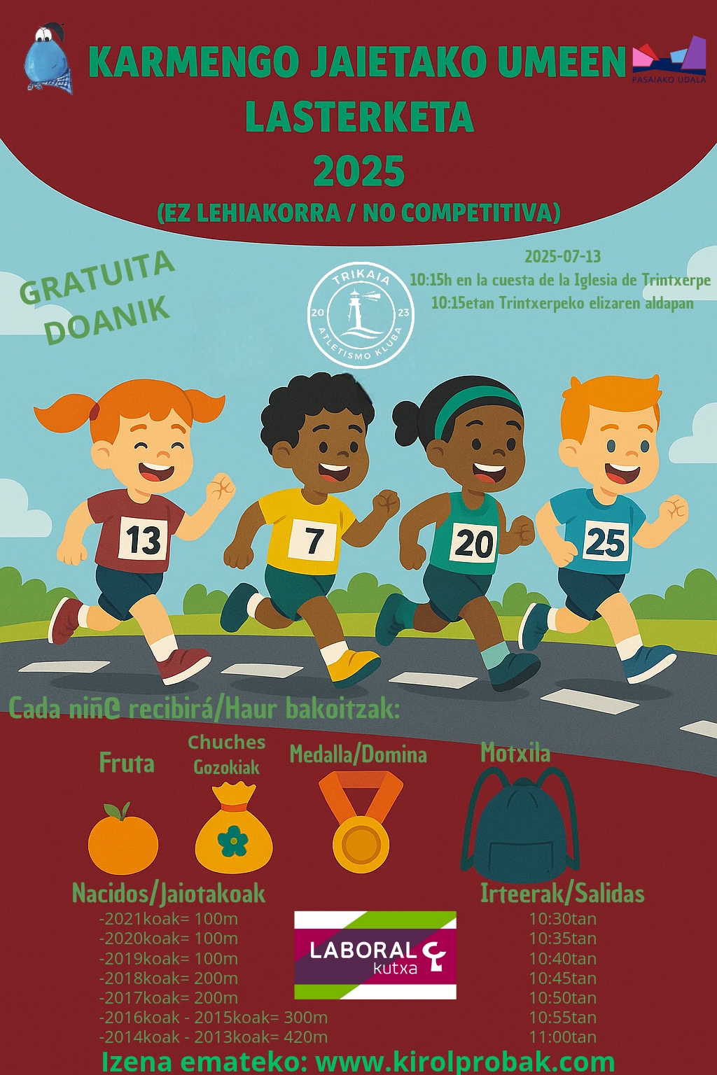 KARMENGO JAIAK 2025 TXIKIEN LASTERKETA (INFANTIL) - Inscríbete