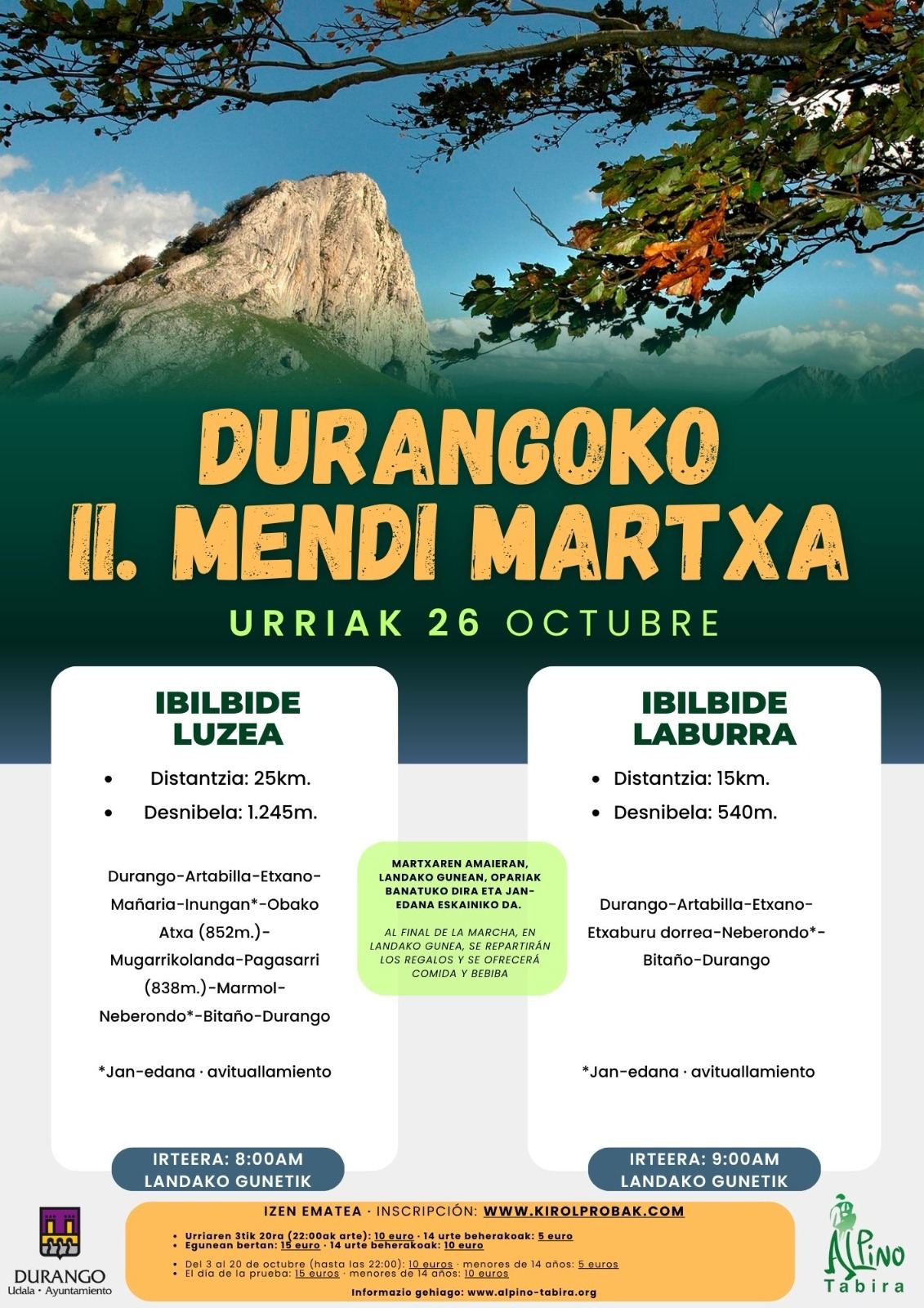 DURANGOKO II. MENDI MARTXA - Inskriba zaitez DURANGOKO II. MENDI MARTXA - Inskriba zaitez