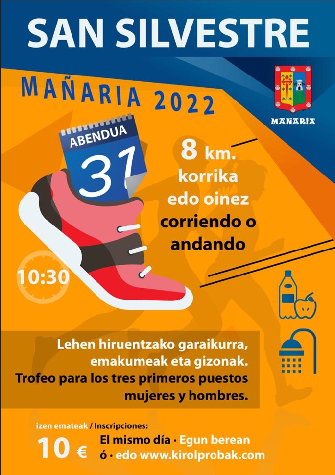 MAÑARIAKO SAN SILVESTRE DE MAÑARIA 2022 - Inscríbete MAÑARIAKO SAN SILVESTRE DE MAÑARIA 2022 - Inscríbete