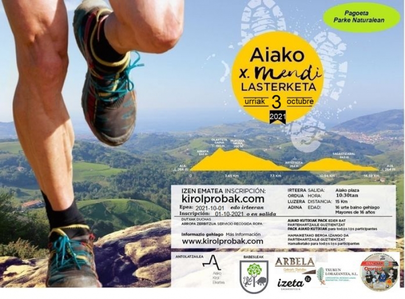 AIAKO X. MENDI LASTERKETA (PAGOETA PARKE NATURALEAN) - Inscríbete AIAKO X. MENDI LASTERKETA (PAGOETA PARKE NATURALEAN) - Inscríbete