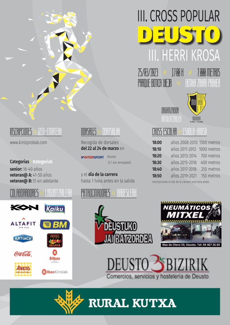 III CROSS POPULAR DE DEUSTO - Inscríbete III CROSS POPULAR DE DEUSTO - Inscríbete