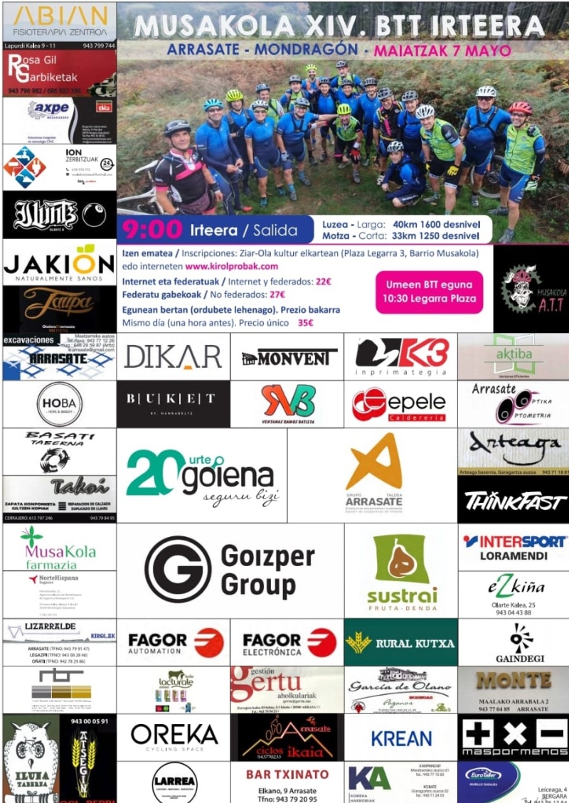 MUSAKOLA-KO XIV. BTT MARTXA - Inskriba zaitez MUSAKOLA-KO XIV. BTT MARTXA - Inskriba zaitez